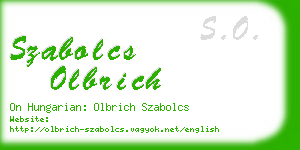szabolcs olbrich business card